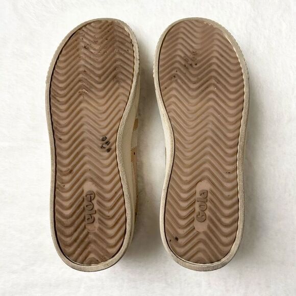 Gola Classics Women's Super Court Suede Metallic Off White Gold Sneakers Size 10 - Picture 6 of 7